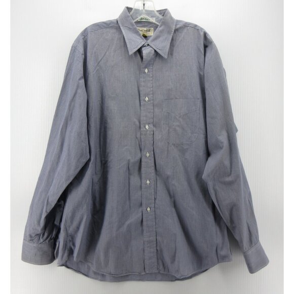 VINTAGE Paul Stuart Shirt 16 Button Up Micro Houndstooth Large USA - Picture 1 of 10